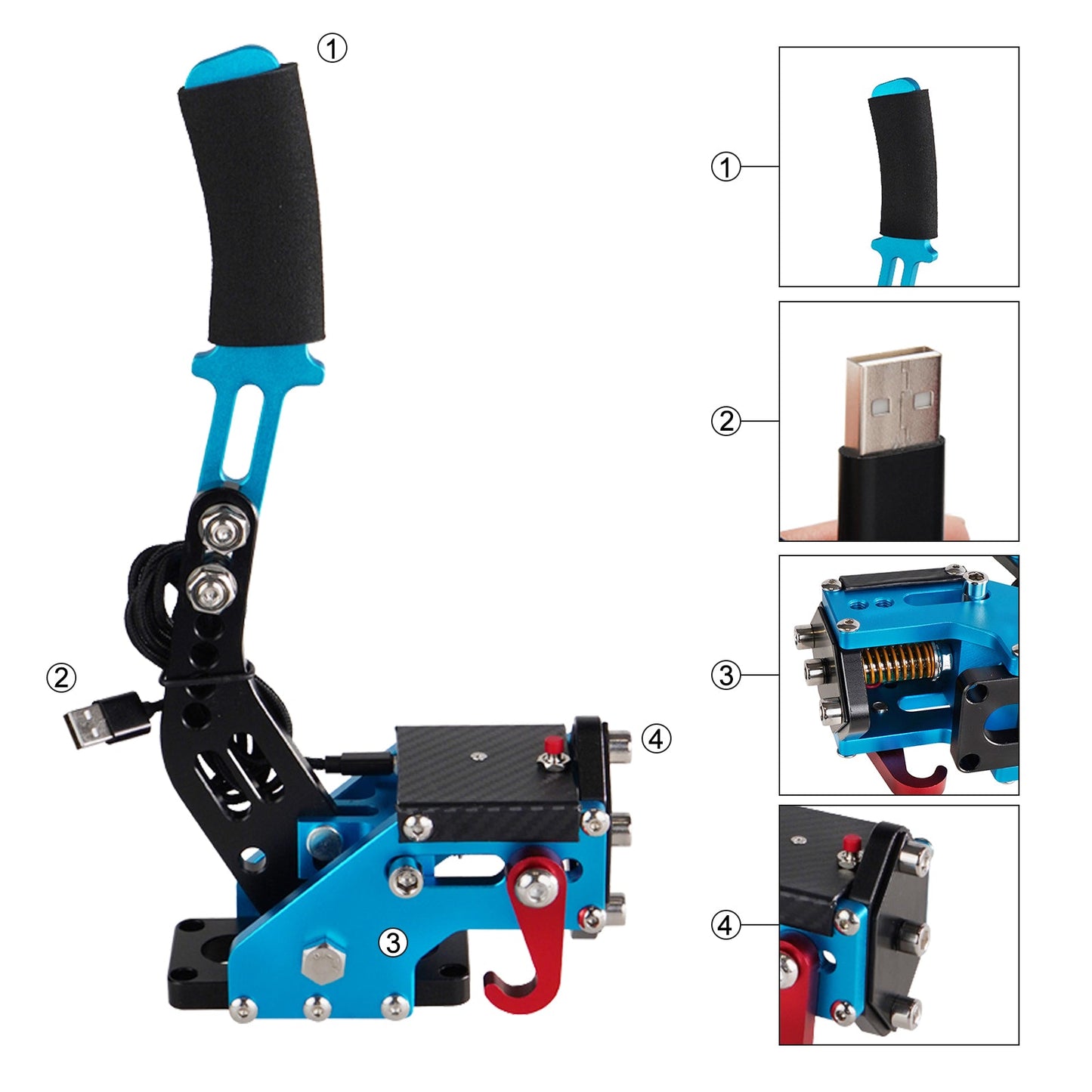 Kit freno a mano USB 3.0 PS4 / PS5 a 14 bit per supporto volante per giochi di corse G29