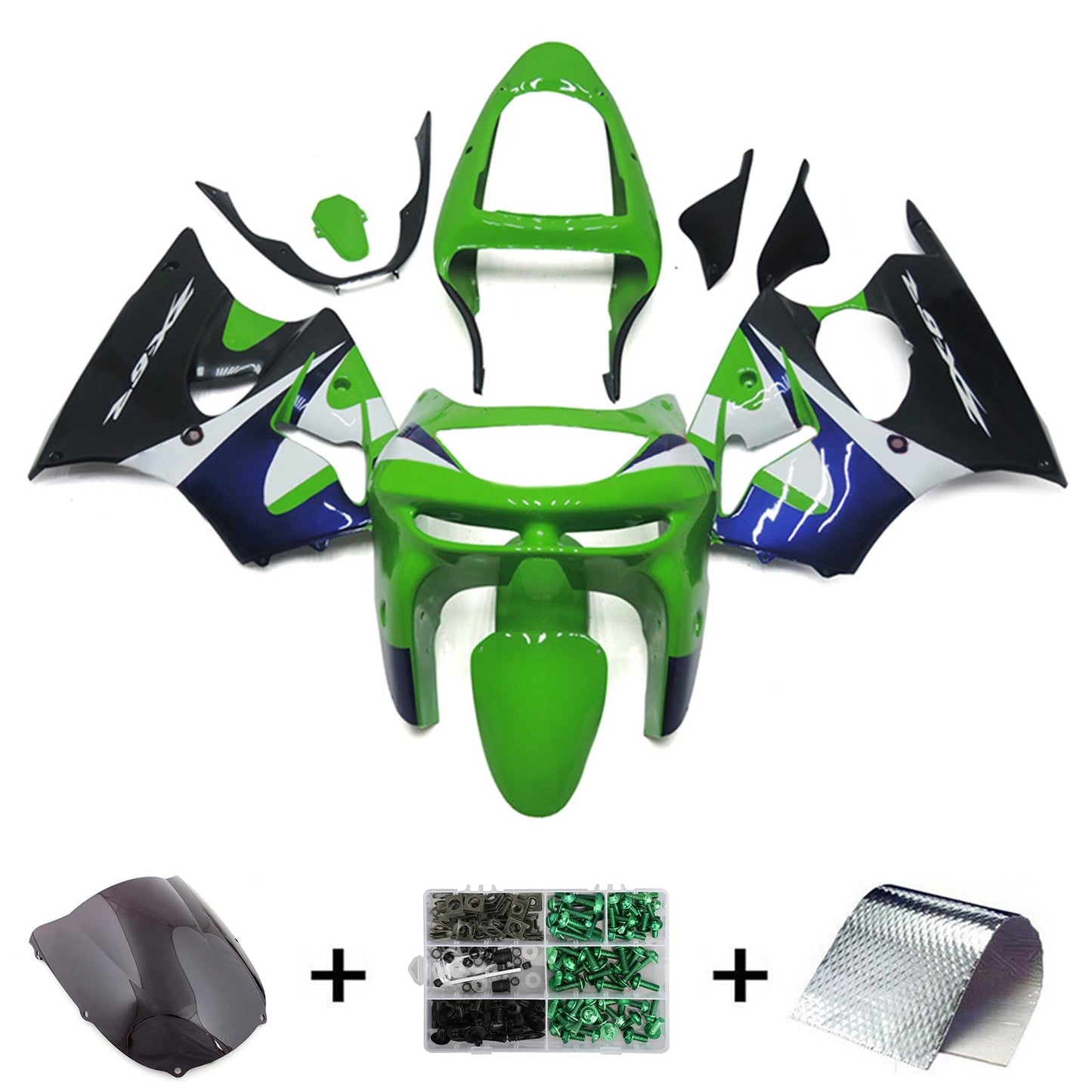 Amotopart Kawasaki ZX6R 1998-1999 Kit carena Carrozzeria Plastica ABS