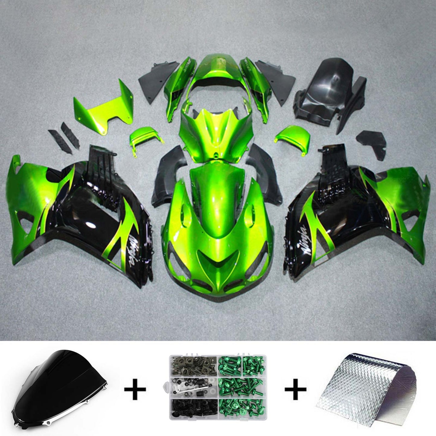 Amotopart Kawasaki ZX14R 2006-2011 Kit carena Carrozzeria Plastica ABS