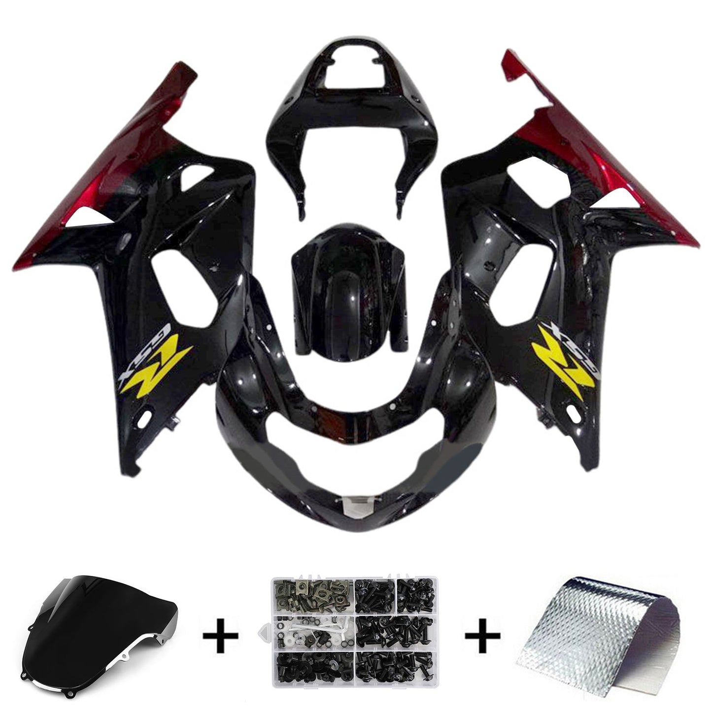 Amotopart Suzuki GSXR1000 2000-2002 K1 K2 Kit carena Carrozzeria Plastica ABS