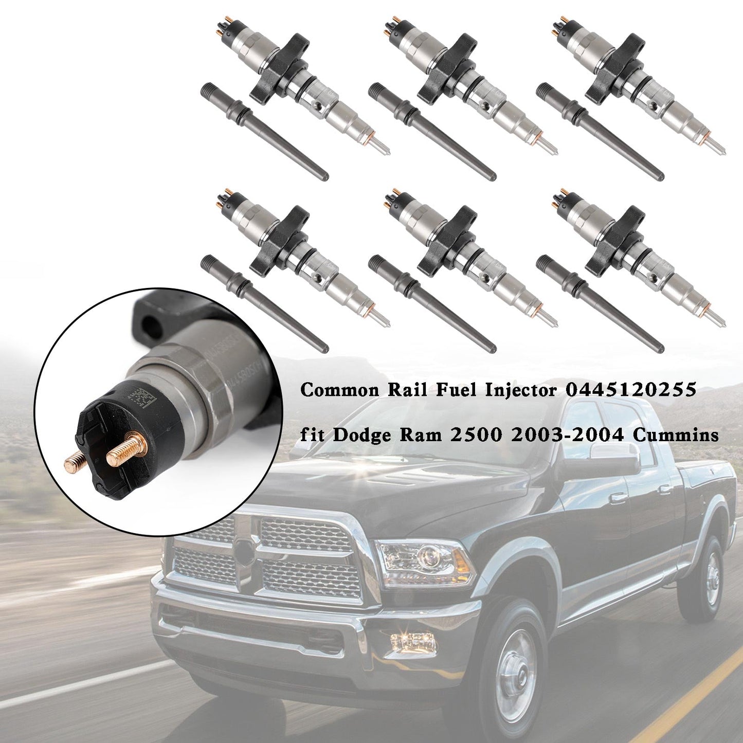 Dodge Ram 2500 3500 Camion 5.9L Diesel 2003 1PCS/6PCS Common Rail Iniettore di Carburante 0445120255 Generico