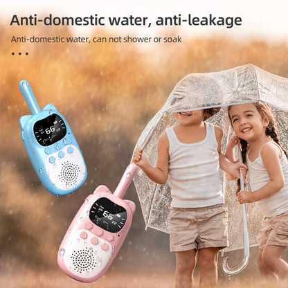 Confezione da 2 walkie talkie per bambini 22 canali radio a 2 vie portata 3 km palmare originale