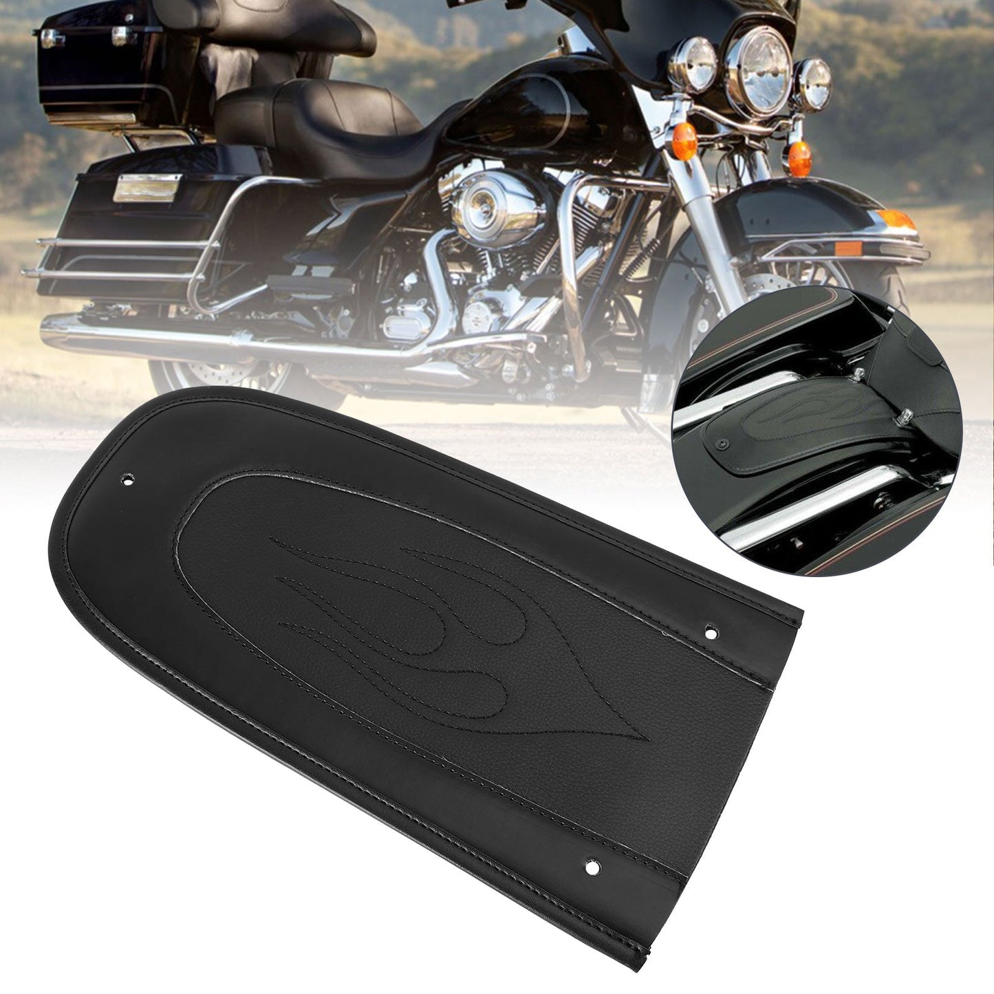 Sella monoposto per parafango posteriore in pelle sintetica Flame Stitch per Touring Electra Road Glide Generico