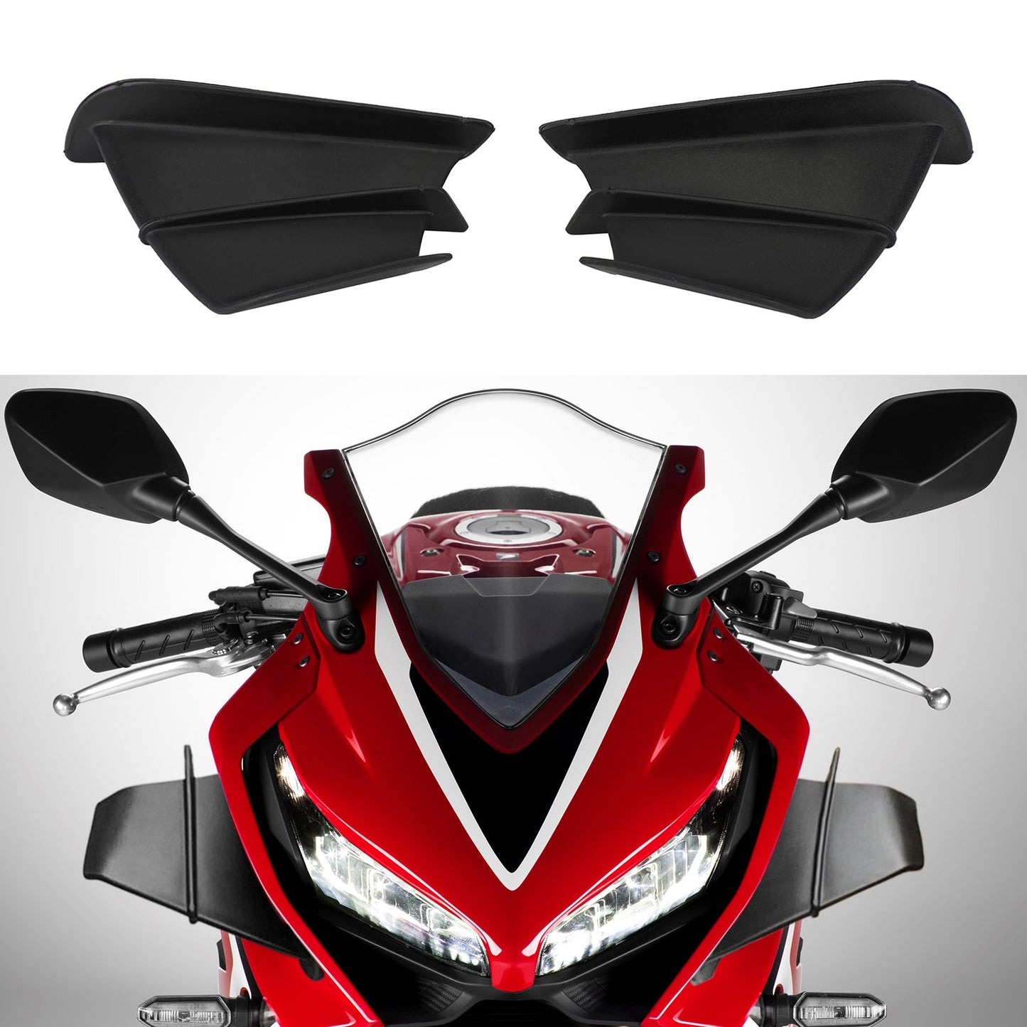 Black Side Winglet Wind Fin Spoiler Trim Cover per Honda Cbr650R Cbr500R Cb1000R Generico