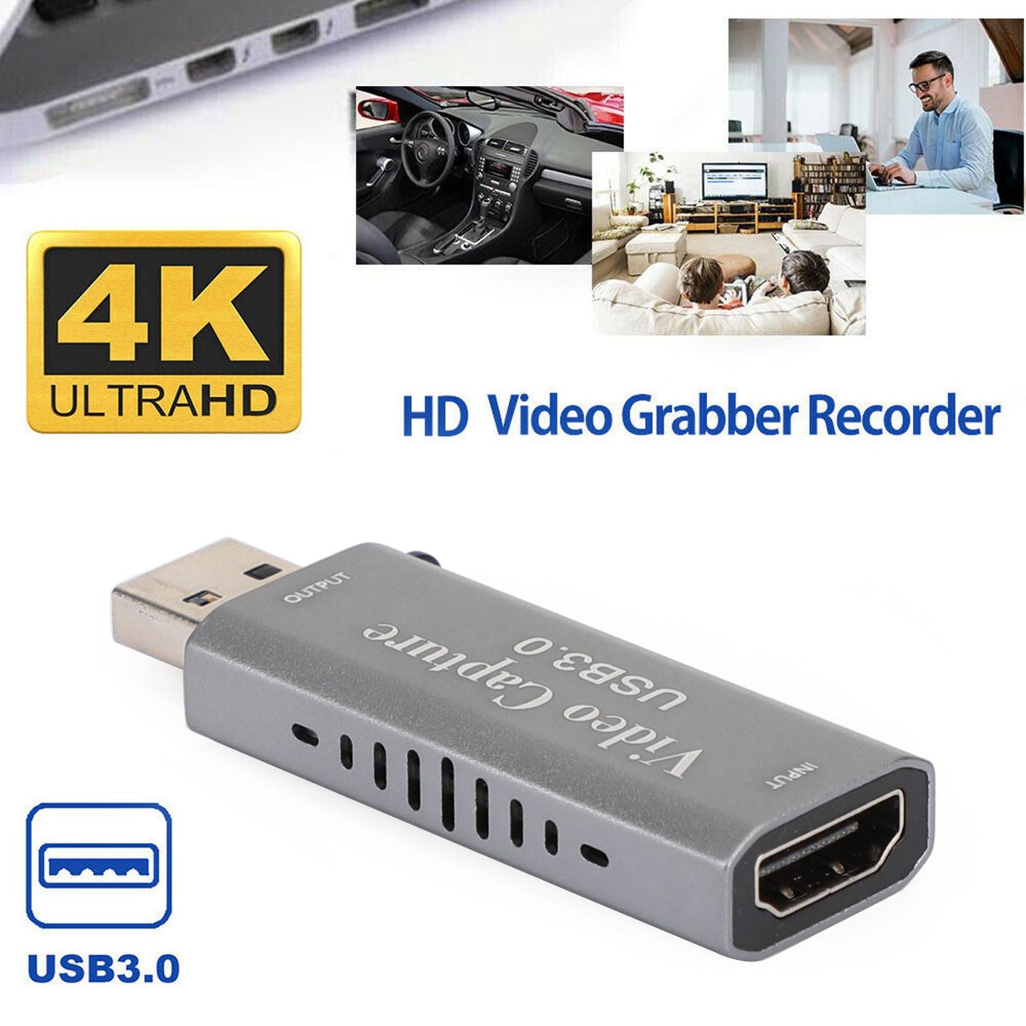 4K 1080p 60fps HD a USB 3.0 Video Capture Card Game Live Recorder Plug and Play