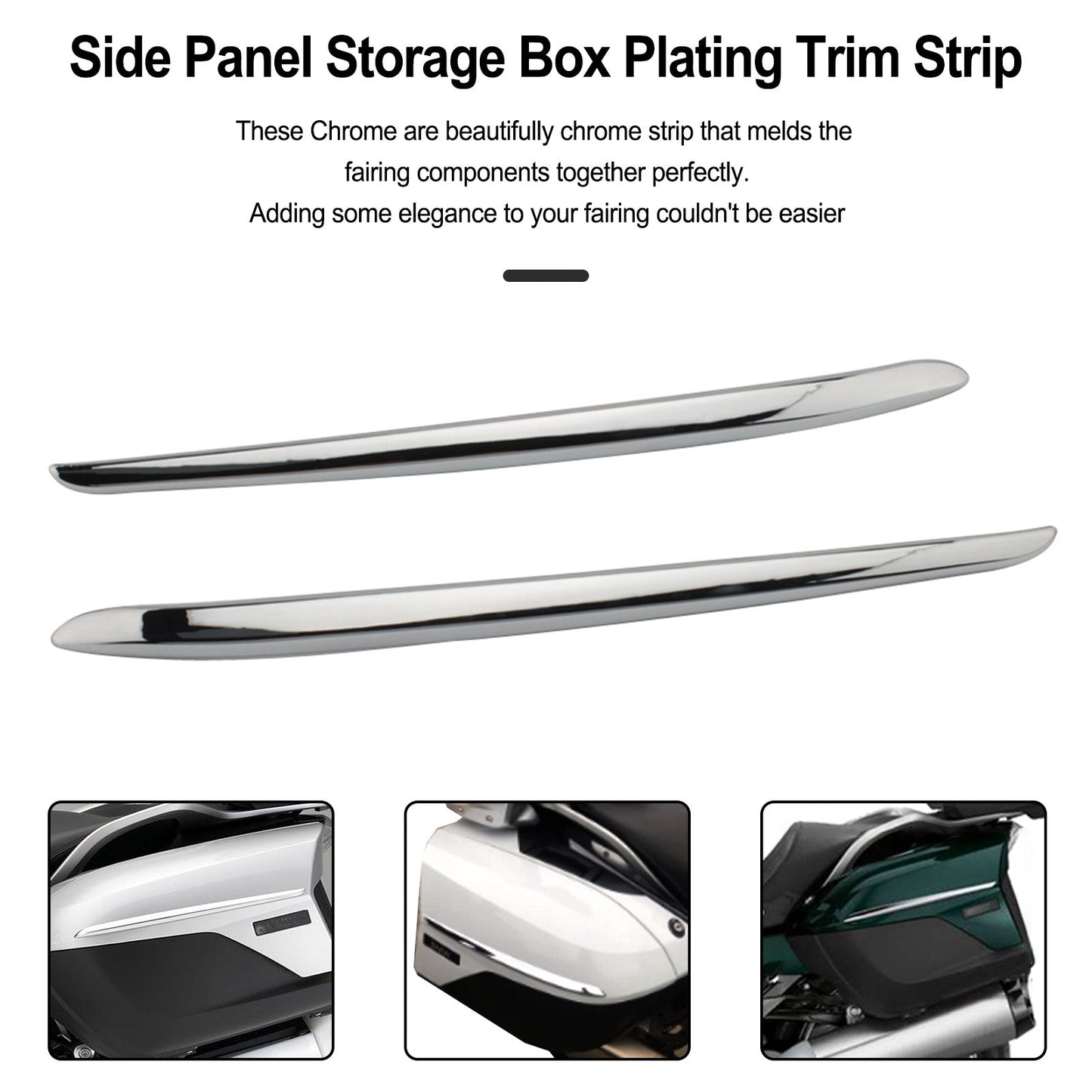 Chrome Side Panel Storage Box Placcatura Trim Strip per BMW K1600GTL 2011-2018 Generico