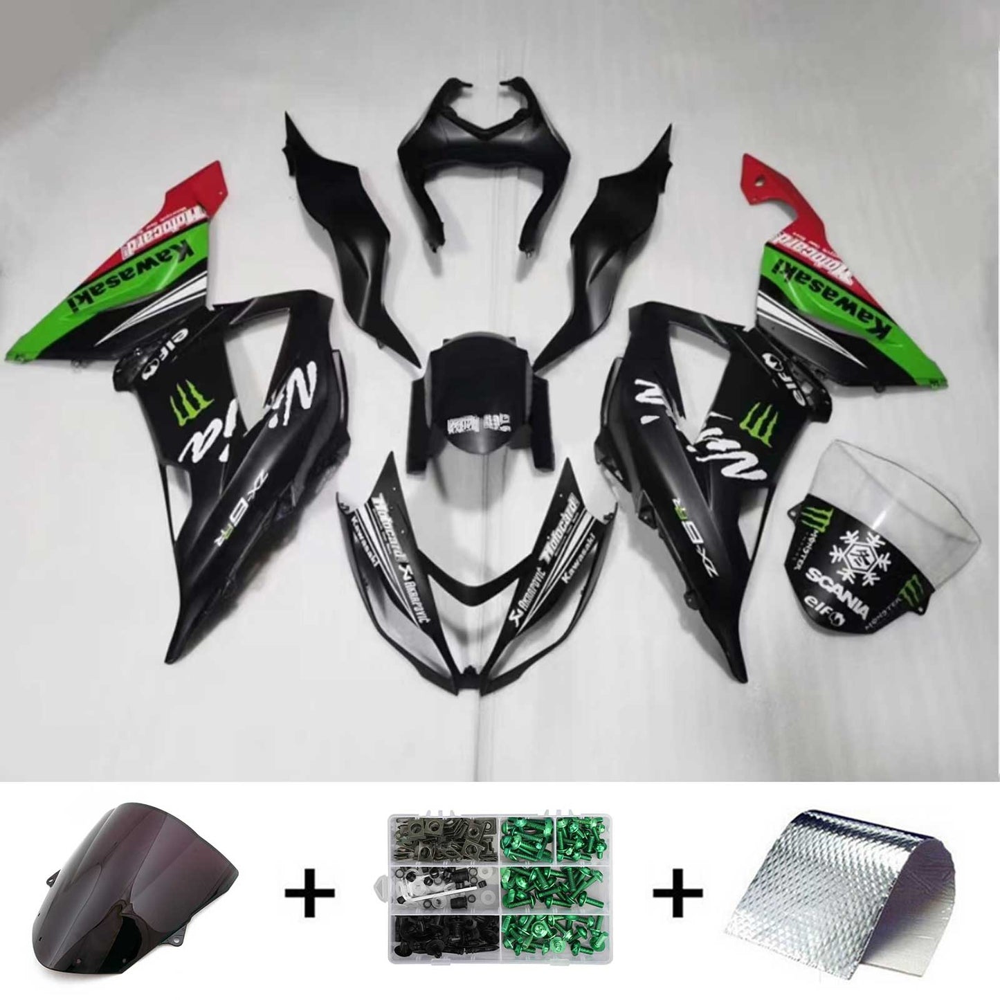 Amotopart Kit Carena Kawasaki ZX6R 636 2013-2018 Carrozzeria Plastica ABS