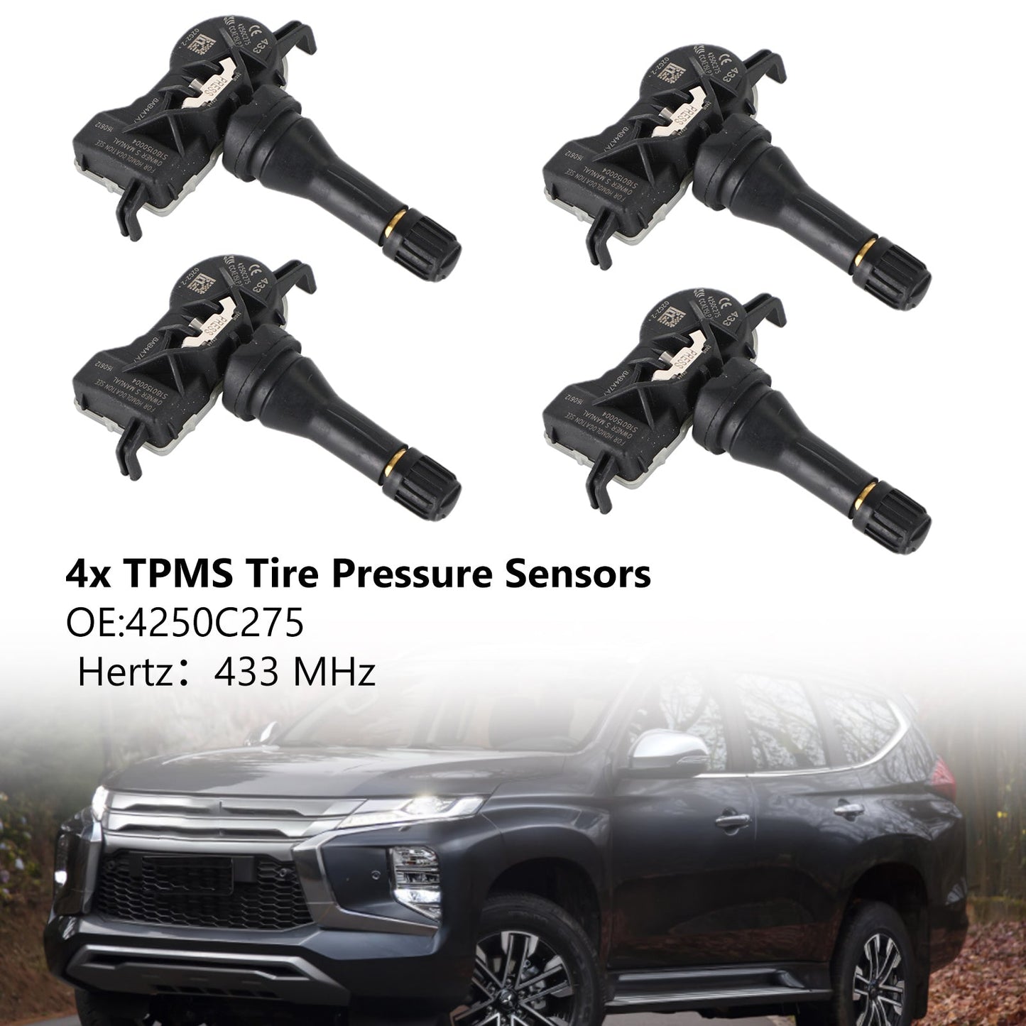 4 sensori di pressione pneumatici TPMS 4250C275 per Mitsubishi Attrage Mirage Pajero generico