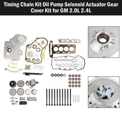 2007-2010 Saturn SKY 2.0L 2.4L Kit catena di distribuzione Pompa olio Selenoid Attuatore Kit coperchio ingranaggi HS26517PT 90537632