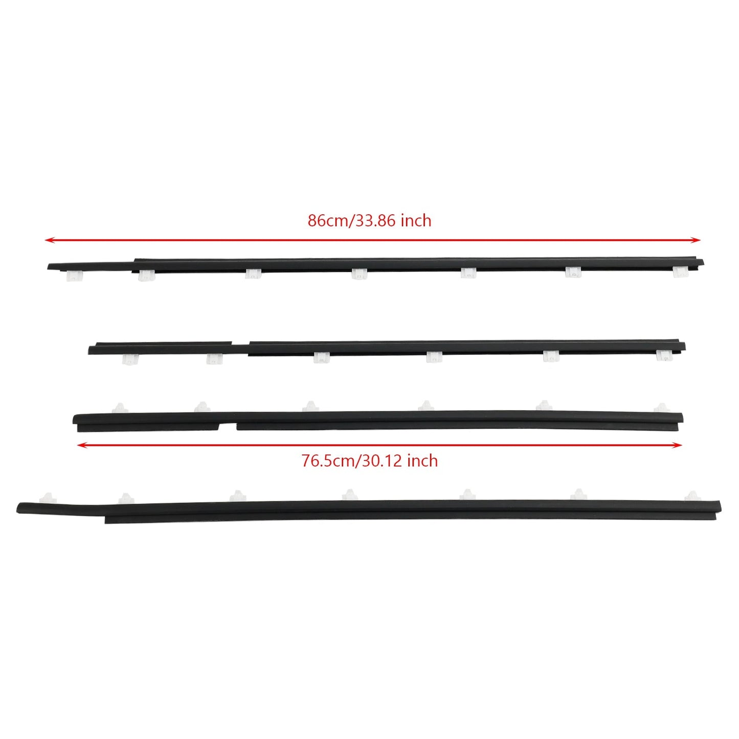 4 pezzi Guarnizione esterna della cinghia della porta per Toyota Land Cruiser FJ80 HDJ81 90-98