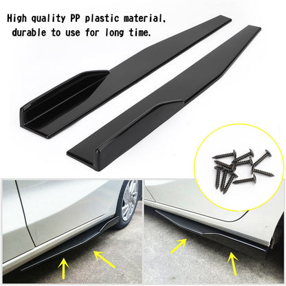 Coppia 86cm Car Gloss Black Side Minigonne Rocker Splitter Diffusore Winglet Wings Generico