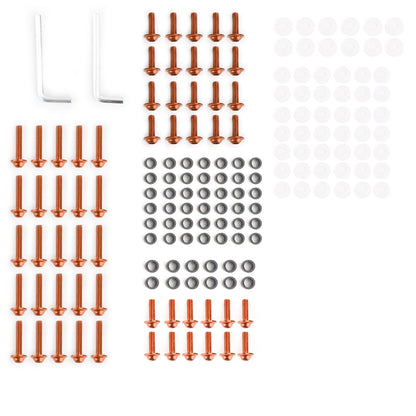 158x Kit di viti per clip di fissaggio arancione per motocicletta Bullone per carenatura del parabrezza universale generico