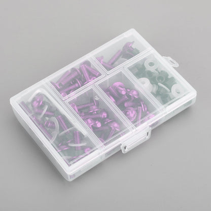 158x Moto Sportbike Parabrezza Carenatura Bullone Kit Vite Clip di Fissaggio Viola Generico