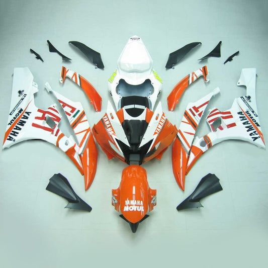 Amotopart Yamaha 2006-2007 YZF 600 R6 Kit di paura bianco arancione