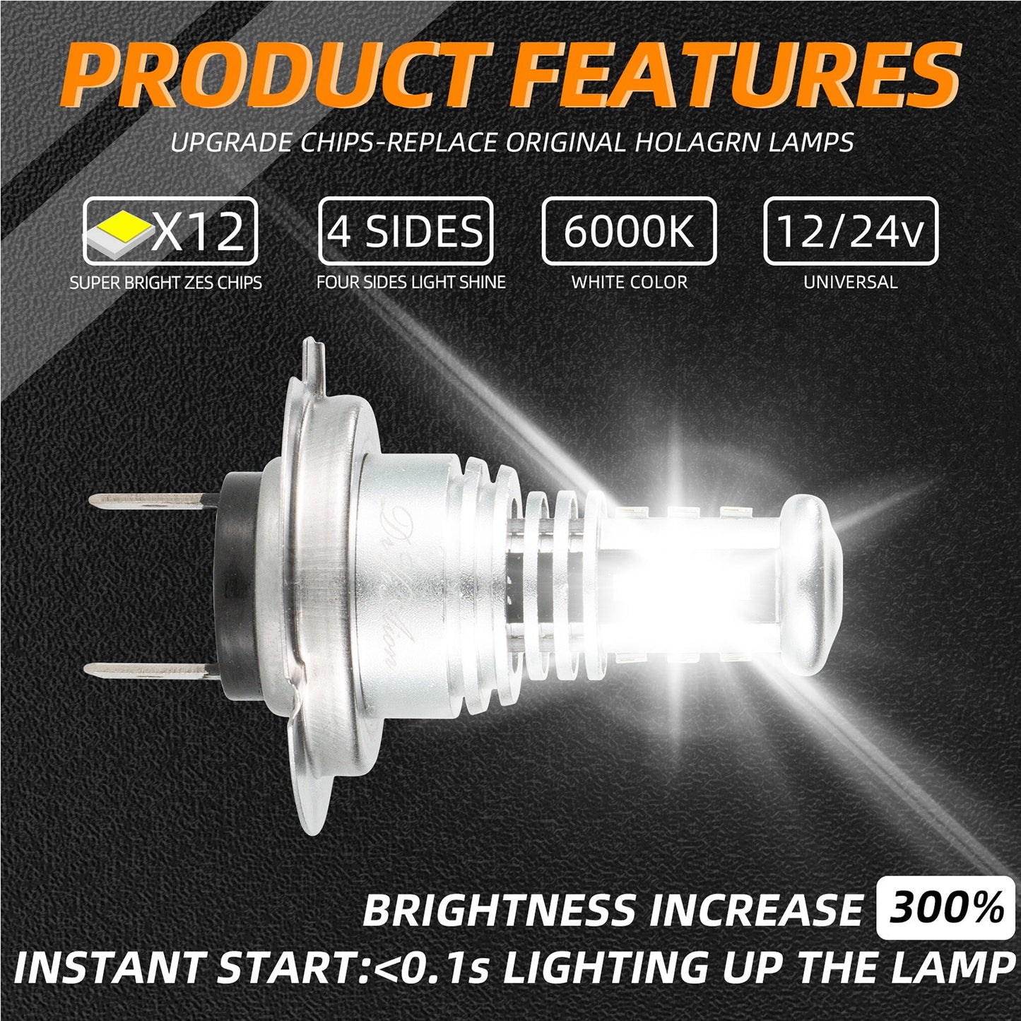Faro LED 6000K 2000W 300000LM Lampadine Anabbaglianti Alta Potenza Generico