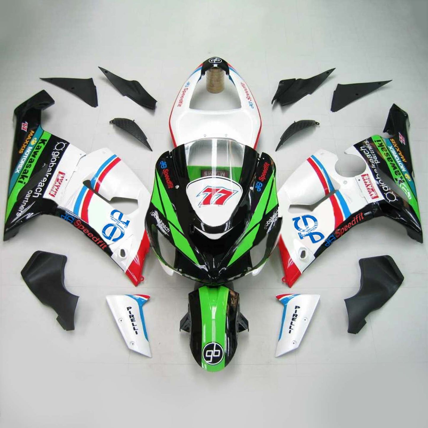 Amotopart Kawasaki 2005-2006 ZX6R 636 WEI? Con un kit di vendita a logo colorato