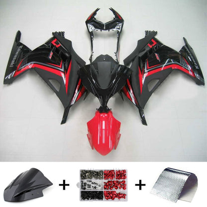 Amotopart Kawasaki 2013-2017 Ex300/Ninja300 Red Black Fearing Kit