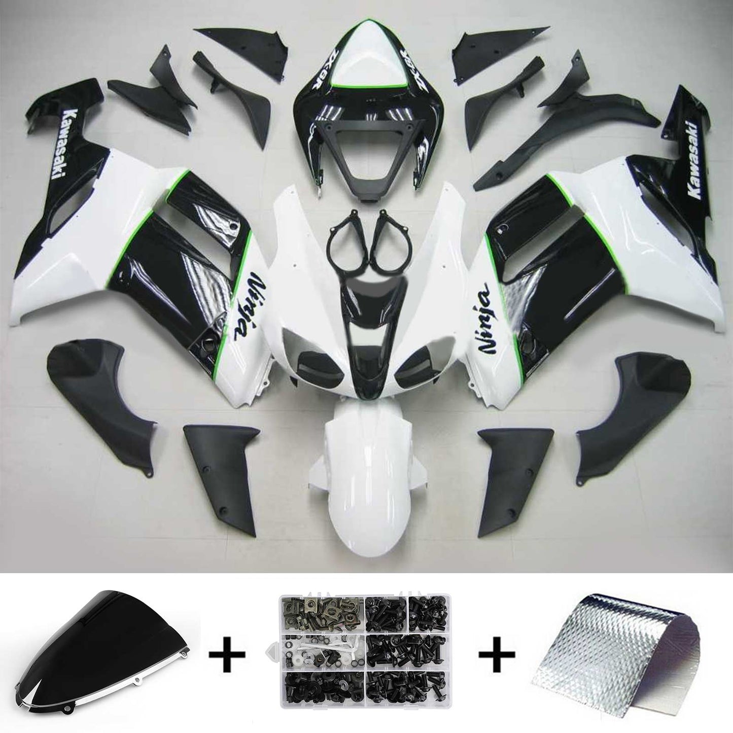 Amotopart Kawasaki 2007-2008 ZX6R 636 in bianco e nero?