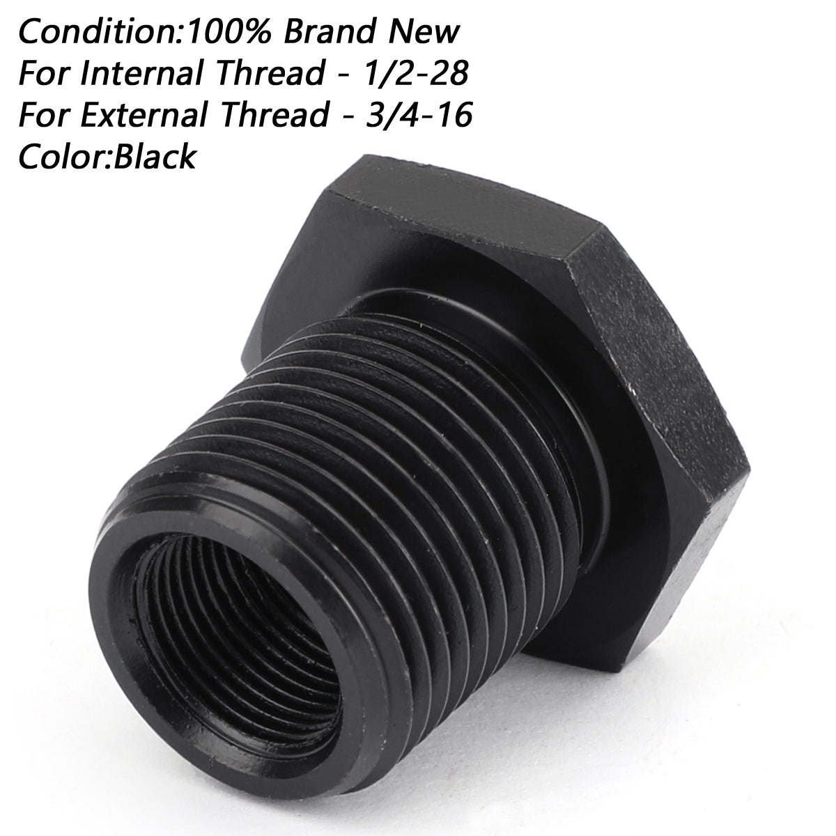 3PCS 1/2-28 a 3/4-16, 13/16-16, 3/4 NPT Filettatura Adattatori Filtro Olio Nero Nuovo