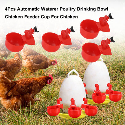 4Pcs Automatic Waterer Pollame Ciotola per Pollo Mangiatoia per Pollo