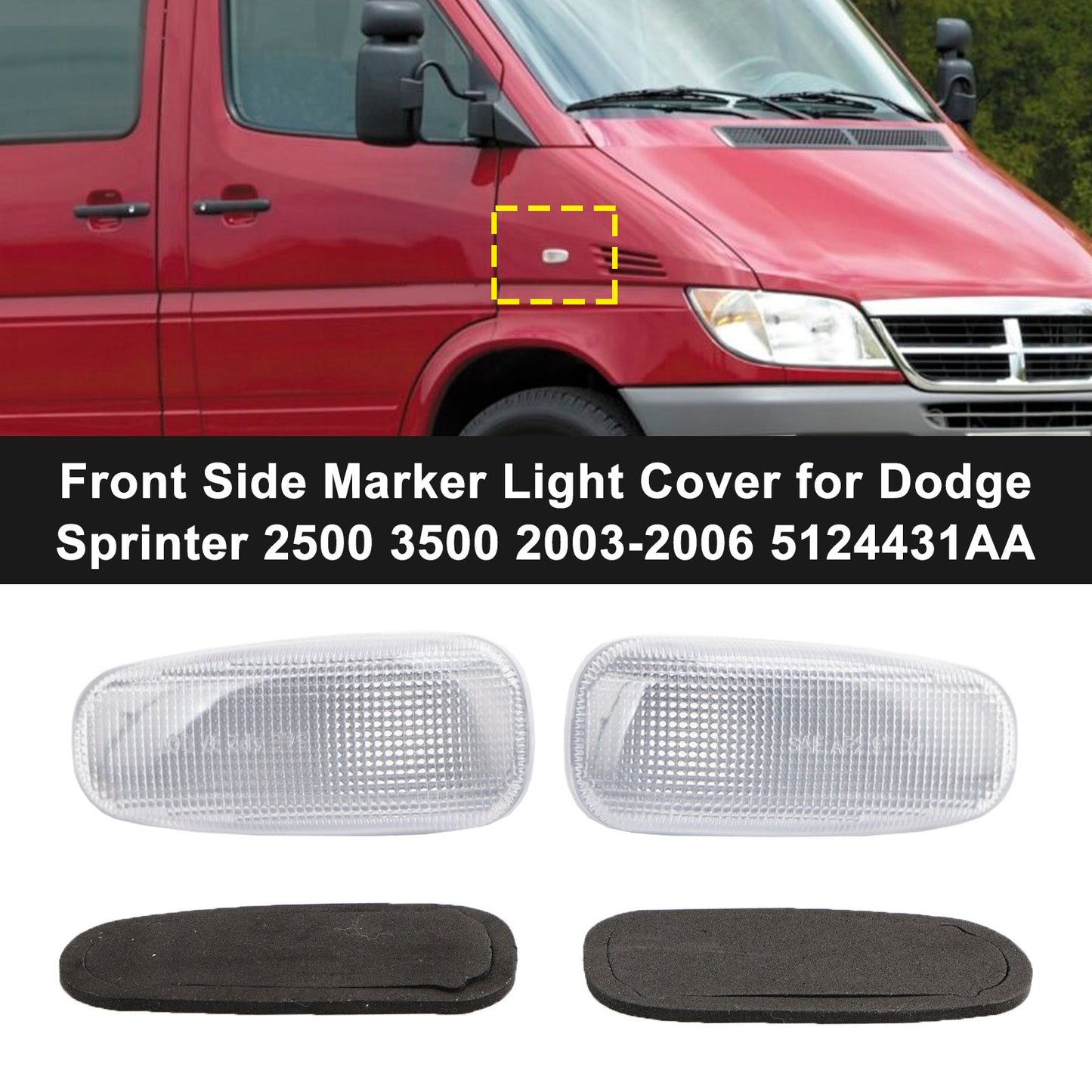 Dodge Sprinter 2500 3500 2003-2006 5124431AA Copertura luce di posizione anteriore