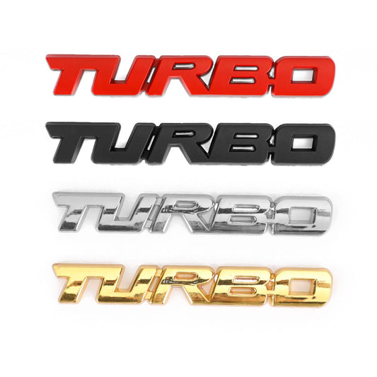 Metallo 3D Turbo Logo Auto Distintivo Dell&#39;emblema Adesivo Tronco Paraurti Decal Argento Generico