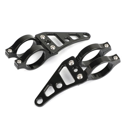 Le migliori offerte per Universal 41mm Headlight Mount Bracket Fork Ear Chopper Cafe Racer Black Generic