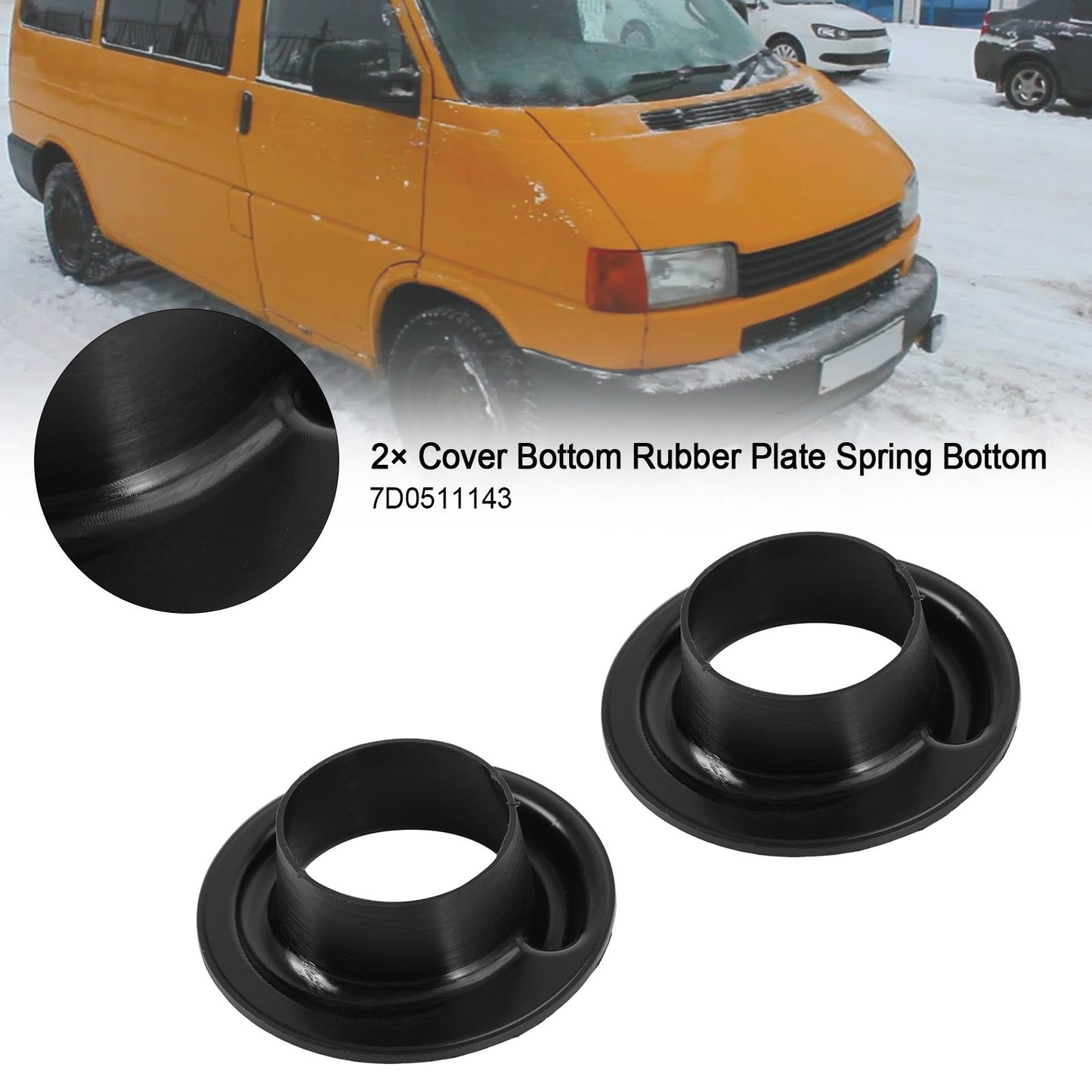 2¡Á Coperchio inferiore Piastra in gomma Molla inferiore per VW Bus T4 7D0511143 Generico