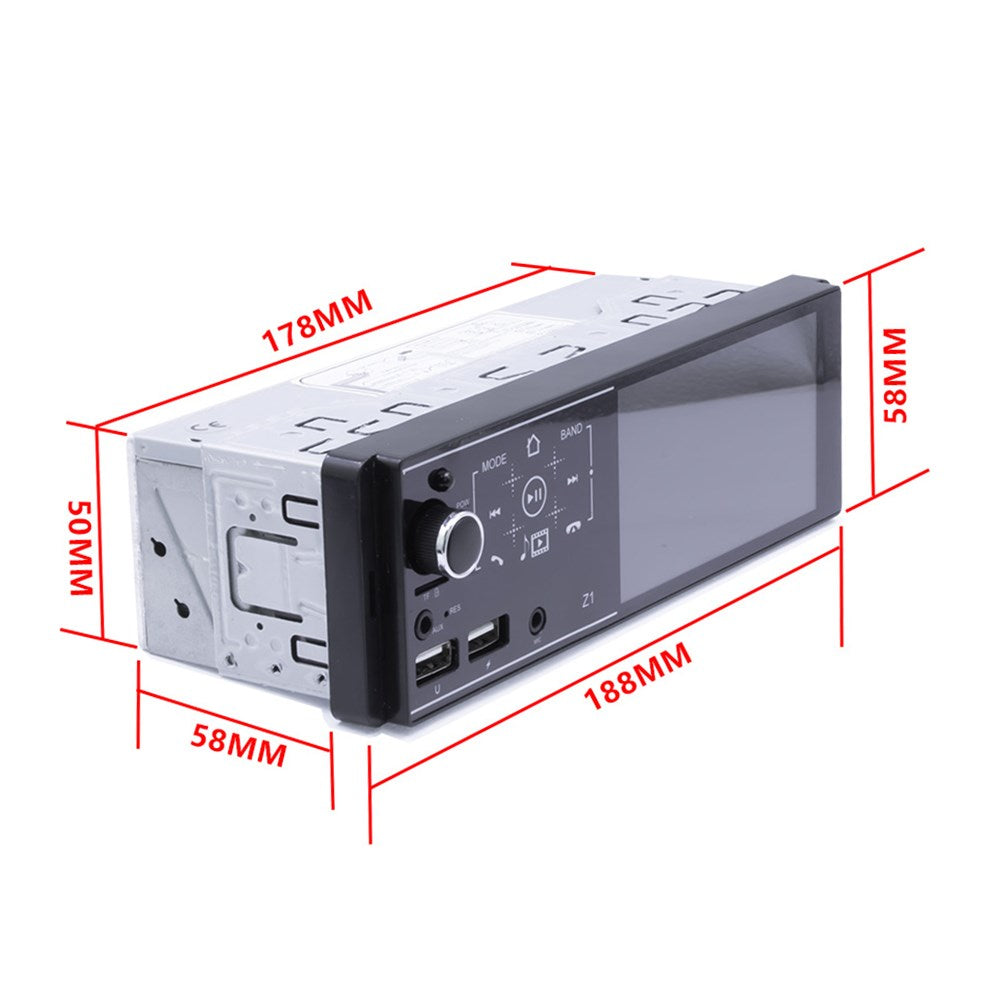 Autoradio Bluetooth con schermo tattile singolo Din 4 pollici FM + telecamera per retromarcia