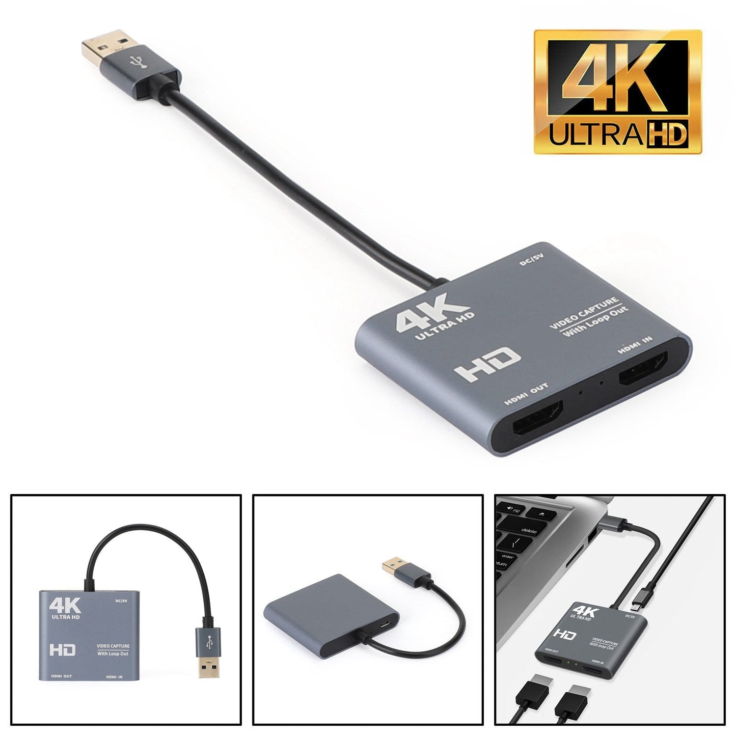 4K 1080p 60fps HD a USB 3.0 Video Capture Card Game Live Recorder Plug and Play