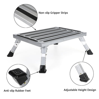 Piattaforma pieghevole in alluminio RV Step Stool Trailer Camper Scala da lavoro portatile