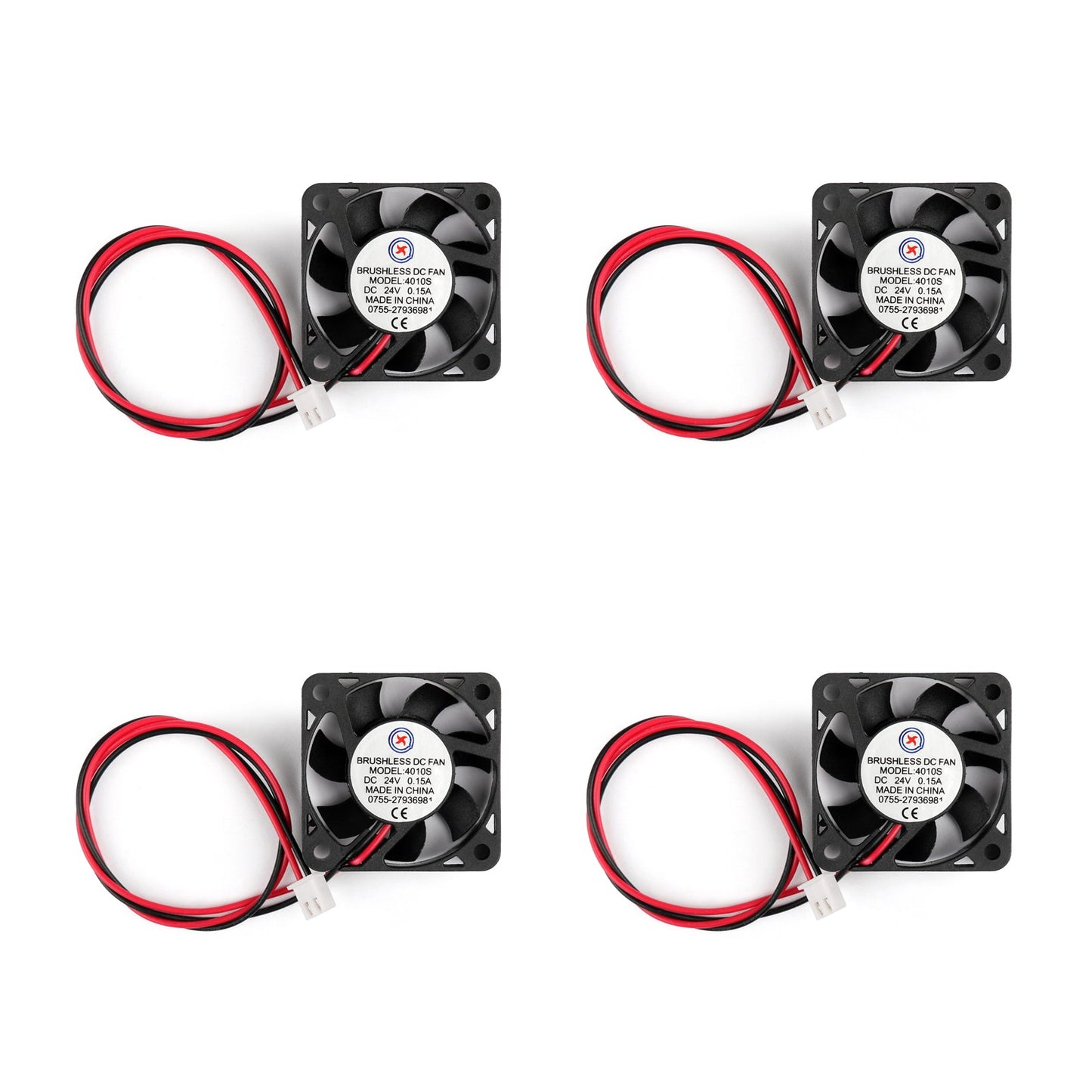 4Pcs DC Brushless Raffreddamento Ventola PC Computer 24V 4010s 40x40x10mm 0.15A 2 Pin Filo