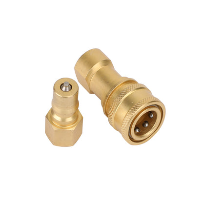 1 set 1/4" NPT ISO 7241-B raccordi idraulici a sgancio rapido/accoppiatori in ottone