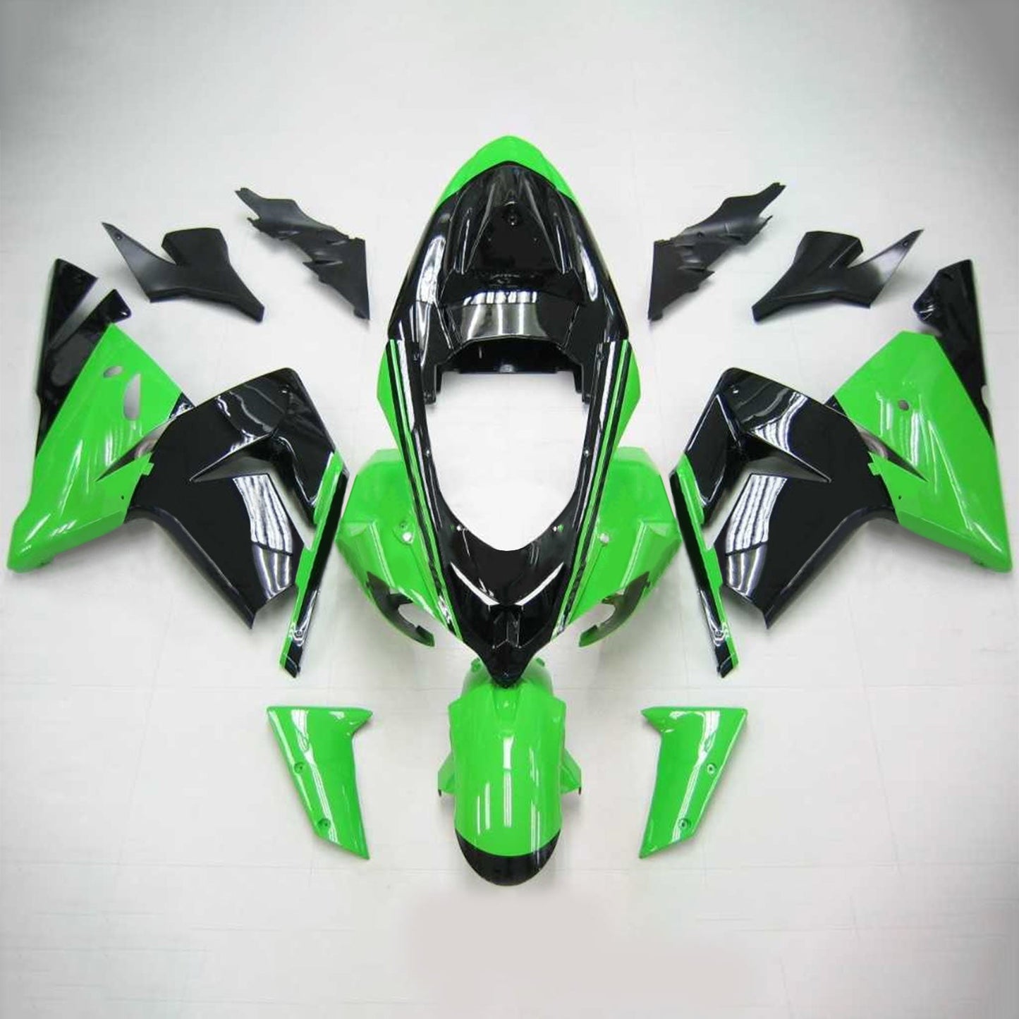 Amotopart Kawasaki 2004-2005 kit di rivestimento verde nero ZX10R