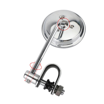 Morsetto vecchio stile su specchietti retrovisori rotondi da 3 pollici per Cafe Racer Chopper Bobber COPPIA Generico