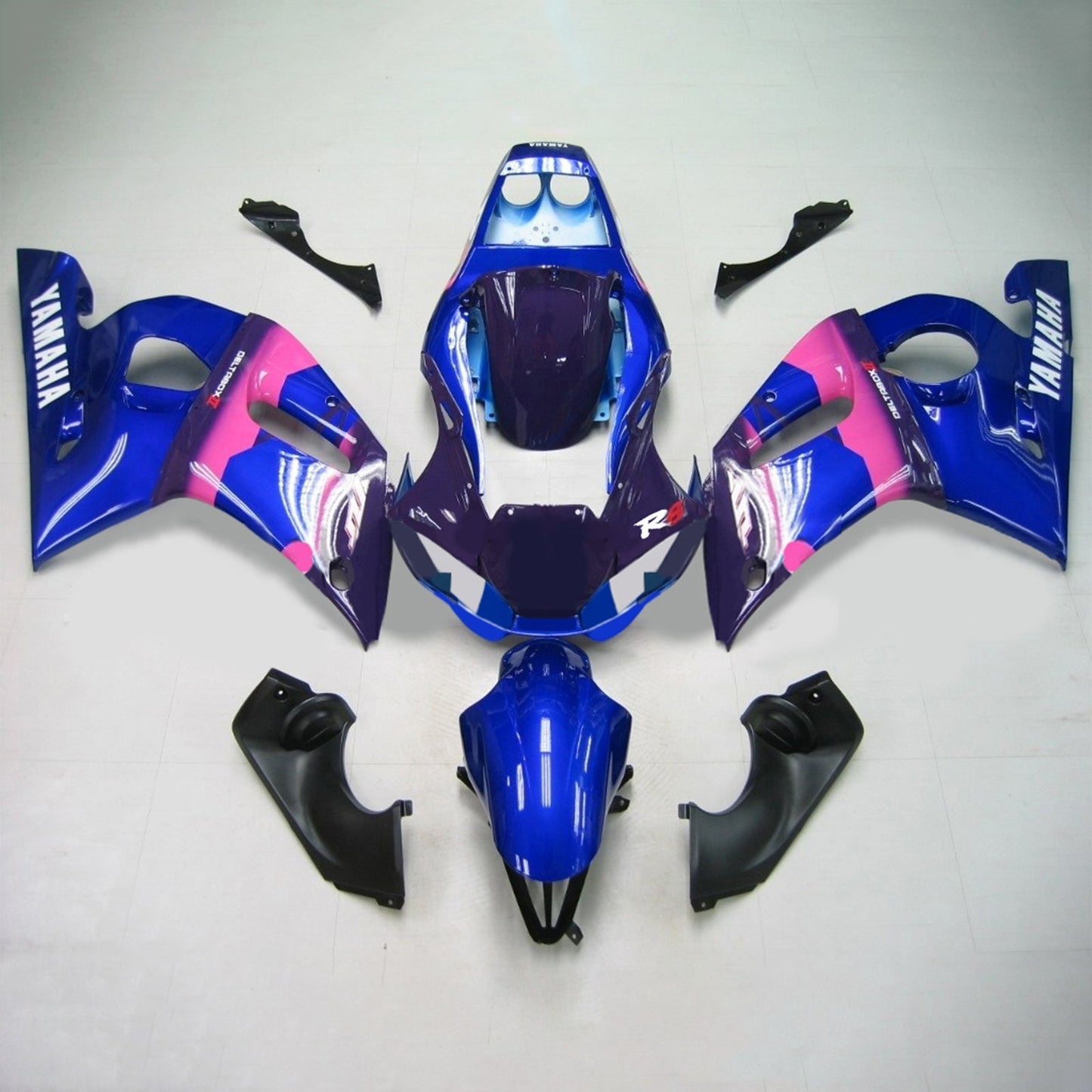 Amotopart Yamaha 1998-2002 YZF 600 R6 Kit di carenatura rosa blu