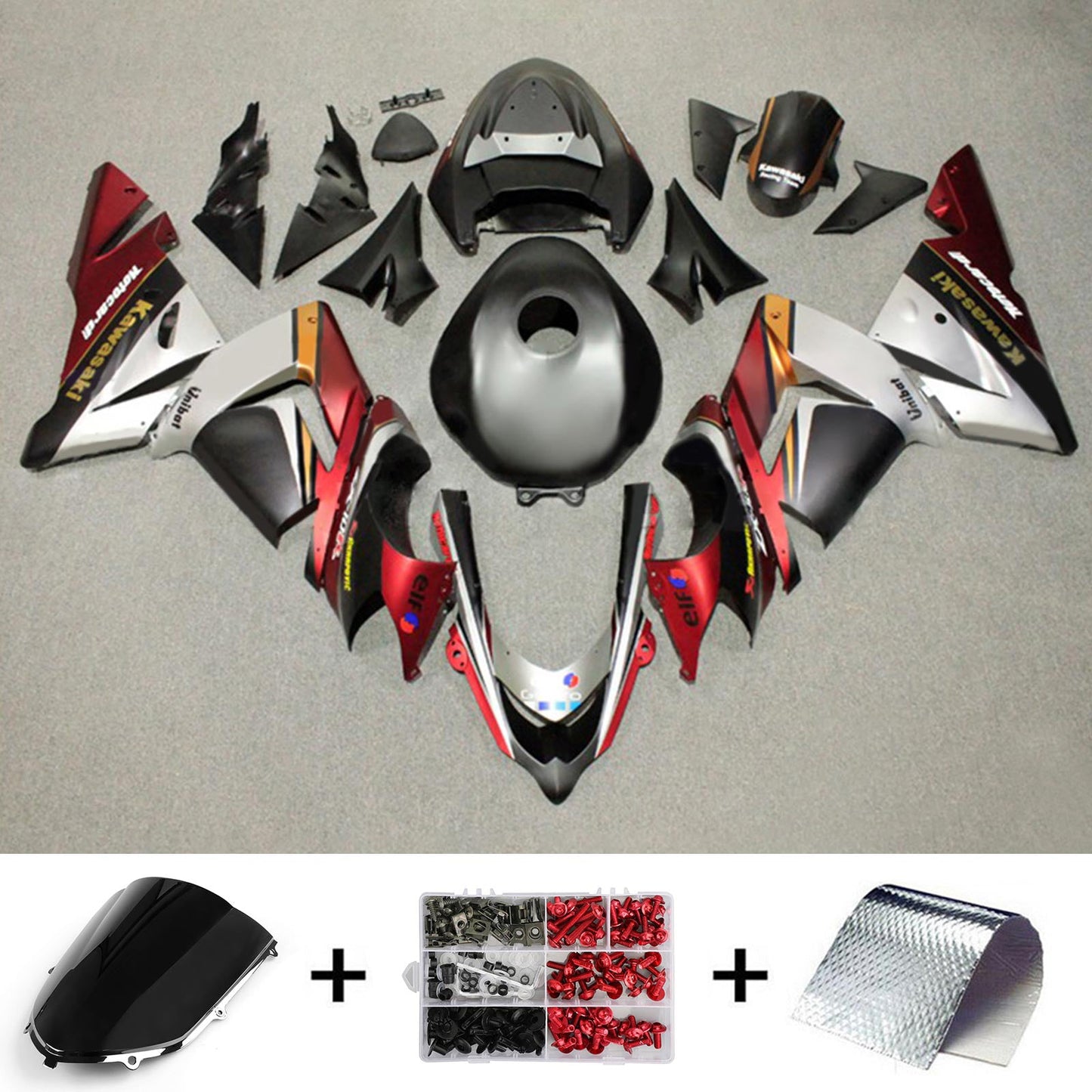 Amotopart Kawasaki ZX10R 2004-2005 Kit carena Carrozzeria Plastica ABS