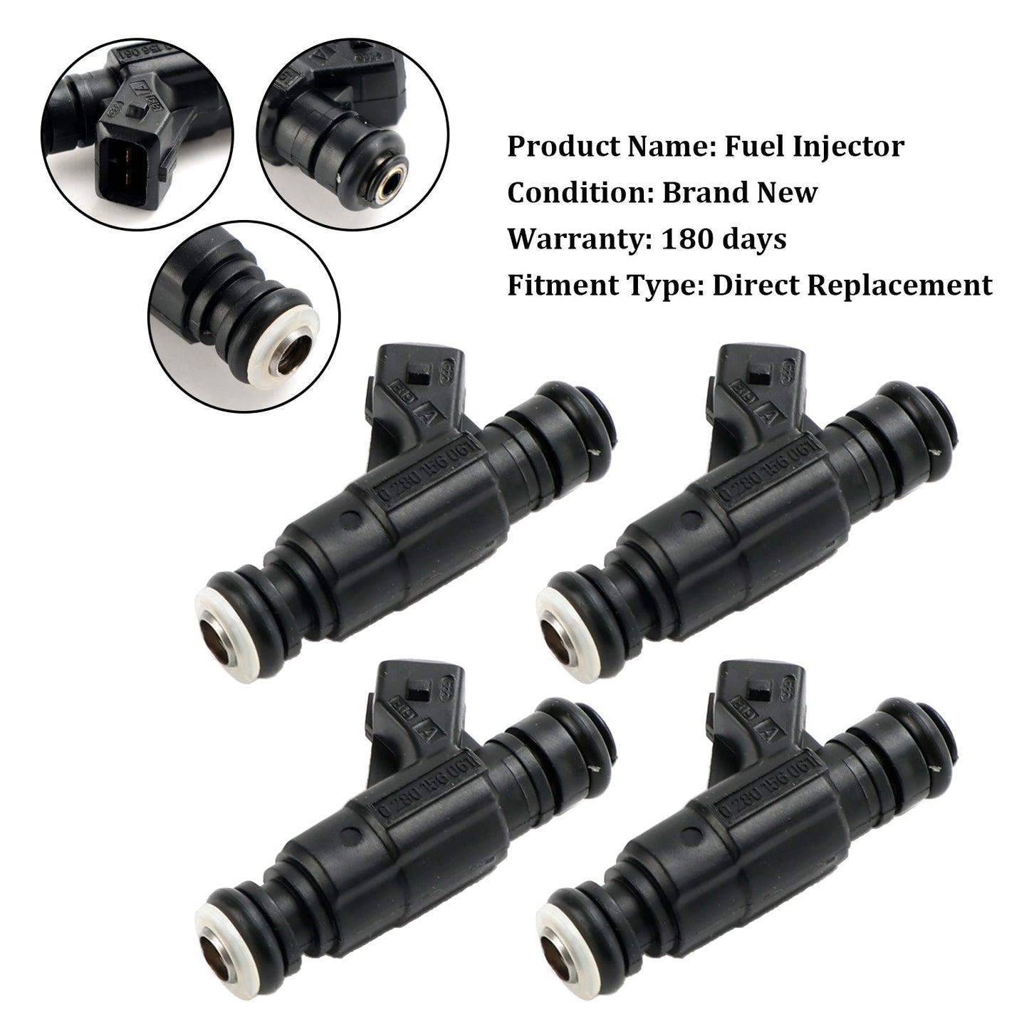 4PCS Iniettore di carburante 0280156061 Fit Audi Fit Volkswagen 1.8L 852-12184