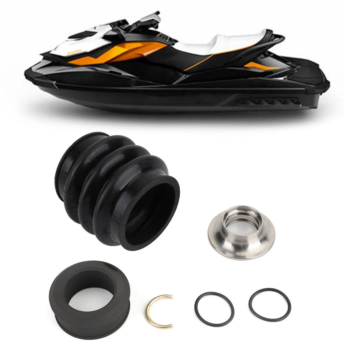 Kit di ricostruzione della linea di trasmissione con guarnizione ad anello in carbonio 4-Tec e cuffia per Sea Doo RXP RXPX RXTX