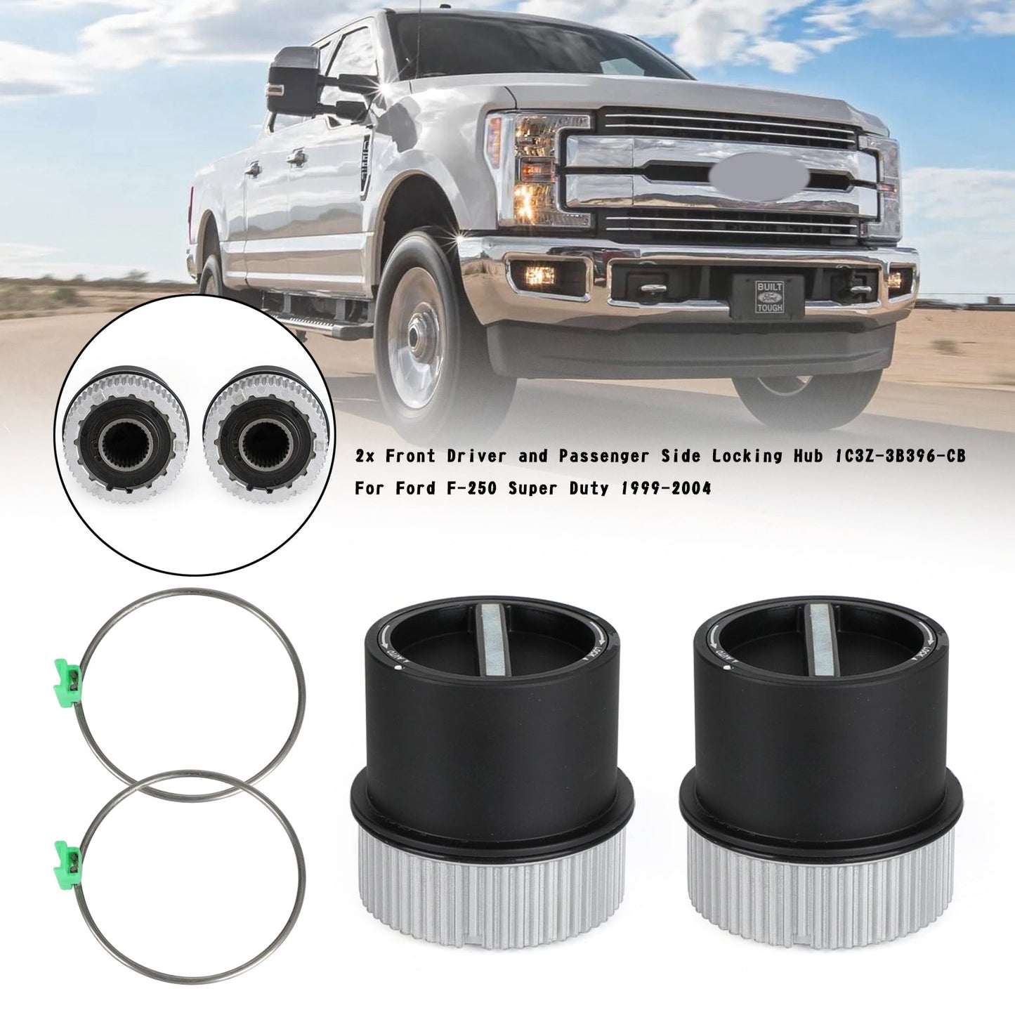 2x Ford F-250 Super Duty 1999-2004 mozzo bloccaggio anteriore 1C3Z-3B396-CB Fedex Express