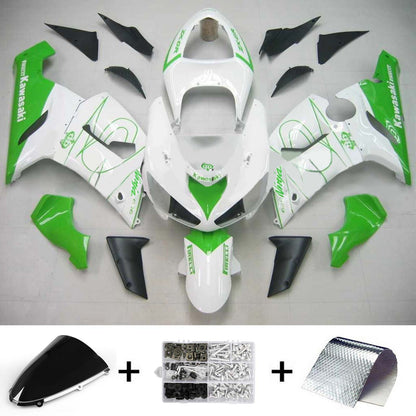 Amotopart Kawasaki 2005-2006 ZX6R 636 Green Line White Fearing Kit