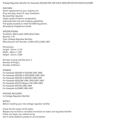 Regolatore raddrizzatore di tensione per Kawasaki KDX200H KDX200G KDX200E KDX220R 89-07