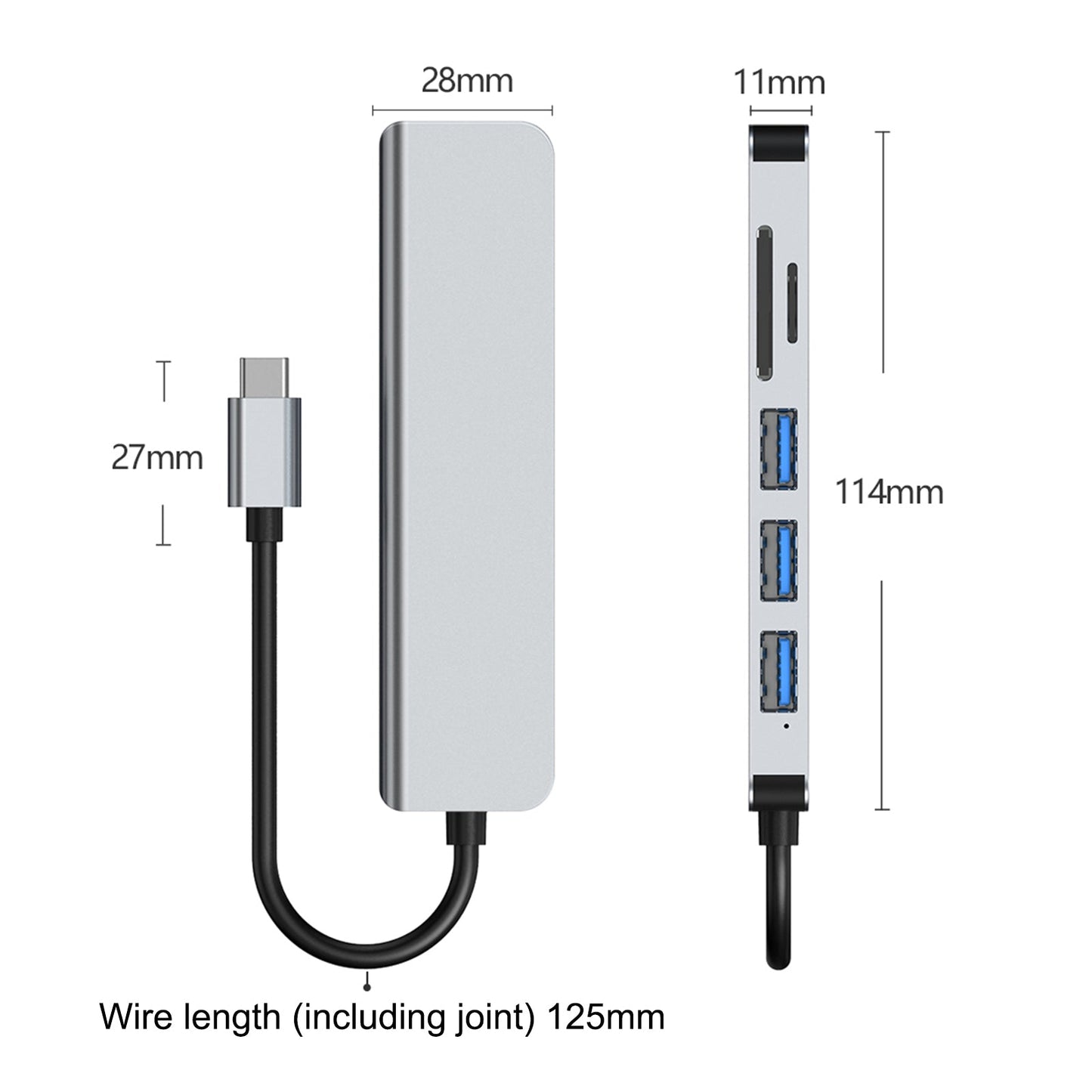 Uscita HD USB-C tipo C 6 in 1 Adattatore HD USB 3.0 4K HUB Dock multifunzione