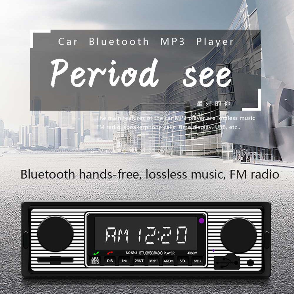Bluetooth Auto d'epoca Lettore MP3 Radio FM AUX Ricevitore audio stereo classico USB