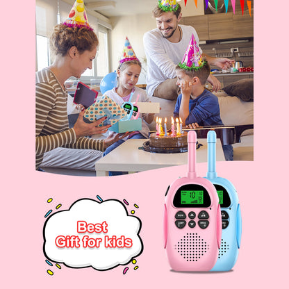 Confezione da 2 walkie talkie per bambini 22 canali radio a 2 vie portata 3 km palmare originale