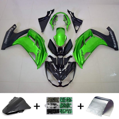 Amotopart 2012-2016 Kawasaki Ninja 650 kit di rivestimento verde nero