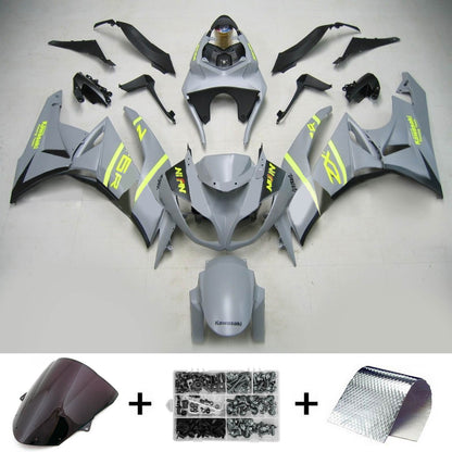 Amotopart Kawasaki 2009-2012 ZX6R 636 Kit di rivestimento giallo grigio