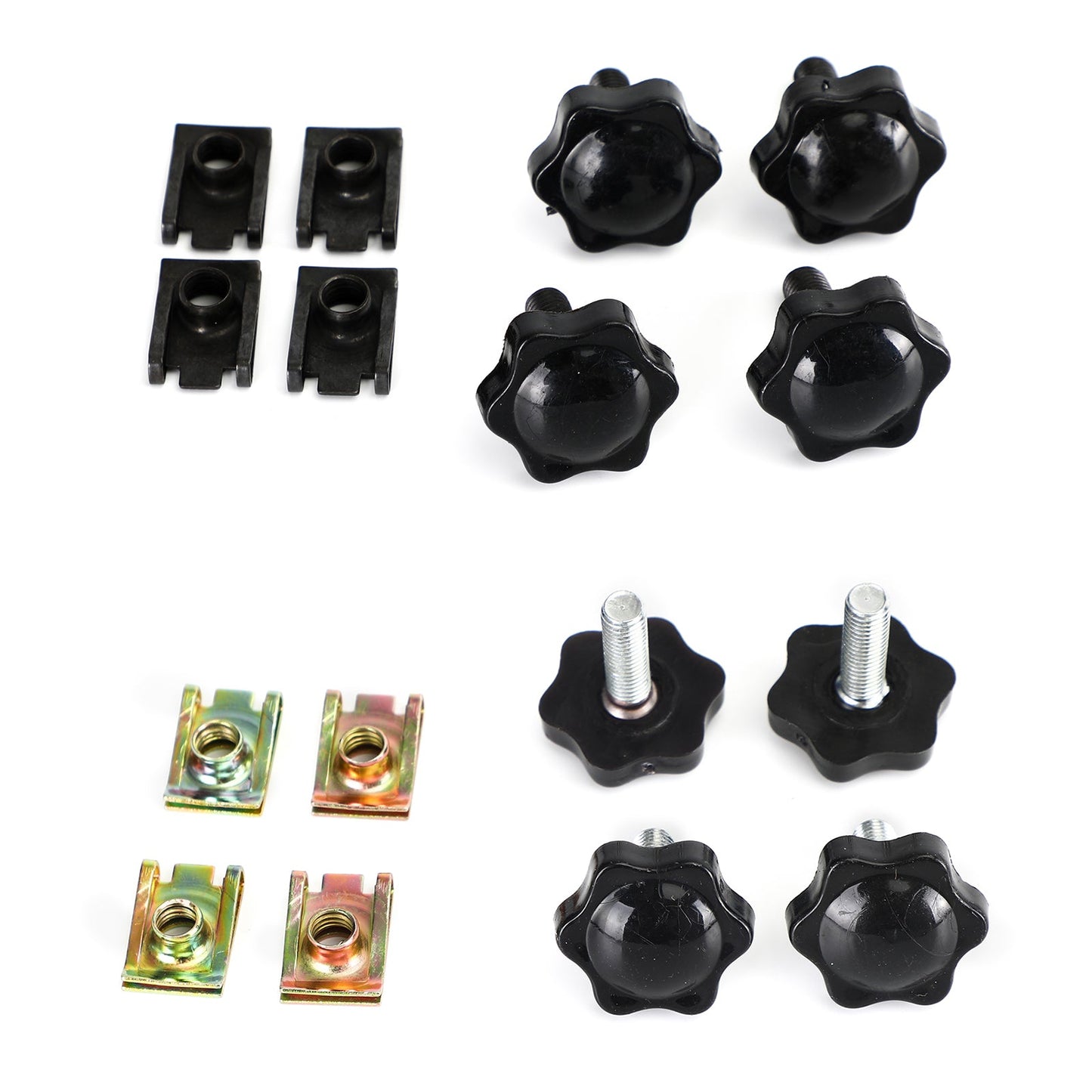 4Pcs Bisaccia Leva di Bloccaggio Bulloni e Dadi Kit Adatto Per Glide King Touring 96-19 Argento Generico