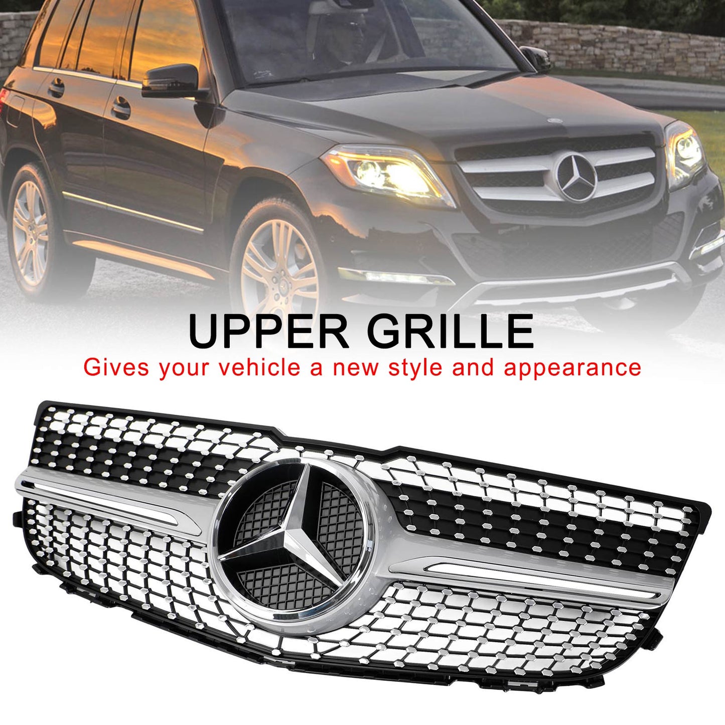 2013-2015 Mercedes Benz X204 Classe GLK 2048802983 Griglia paraurti anteriore Griglia Diamond