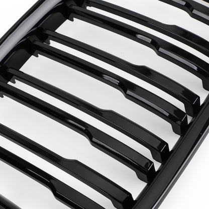 Griglia per griglia del rene del cofano anteriore a doppia stecca nera lucida adatta per BMW X1 E84 2009-14 SUV generico